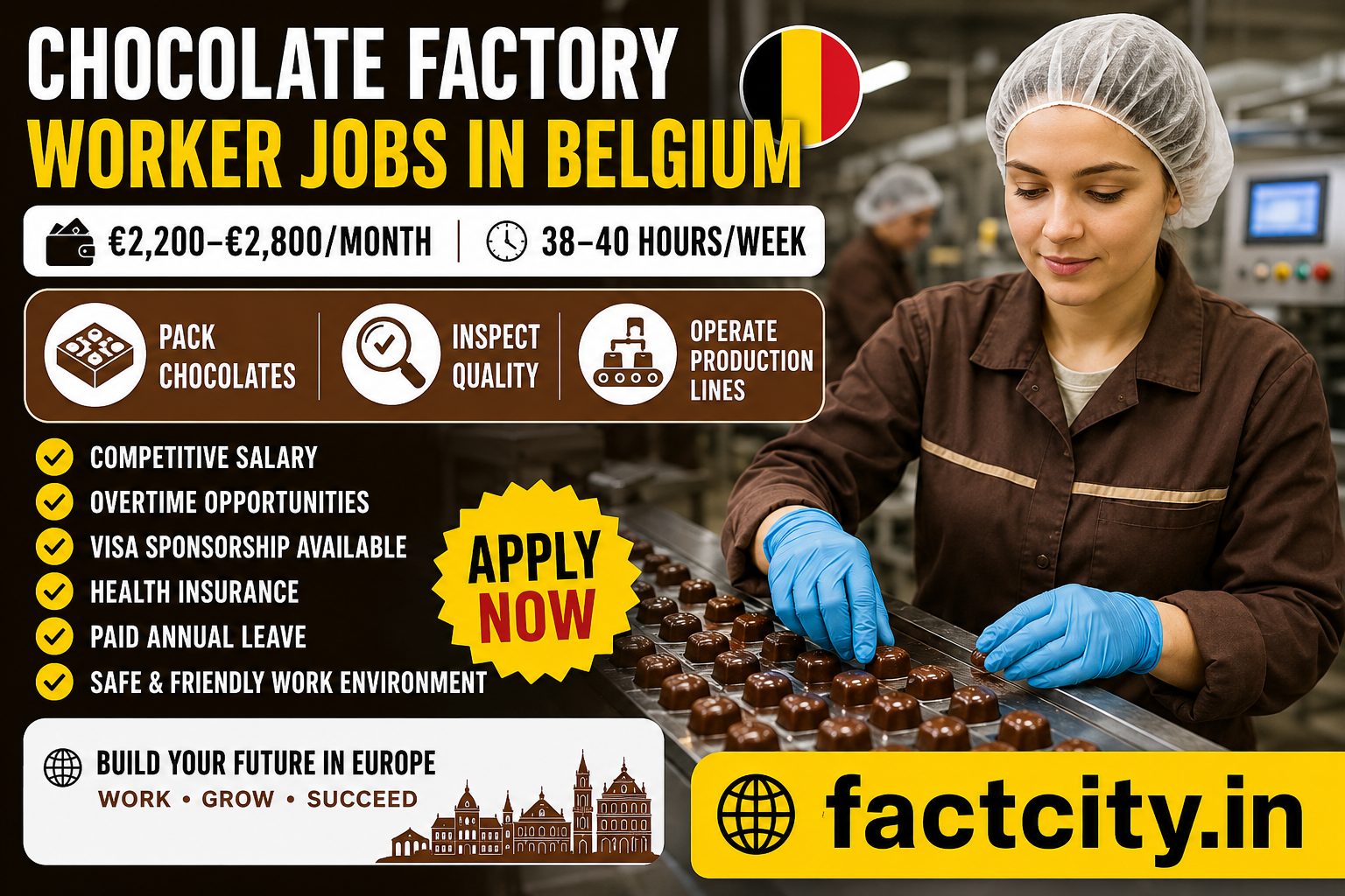 Chocolate Factory Worker Jobs in Belgium