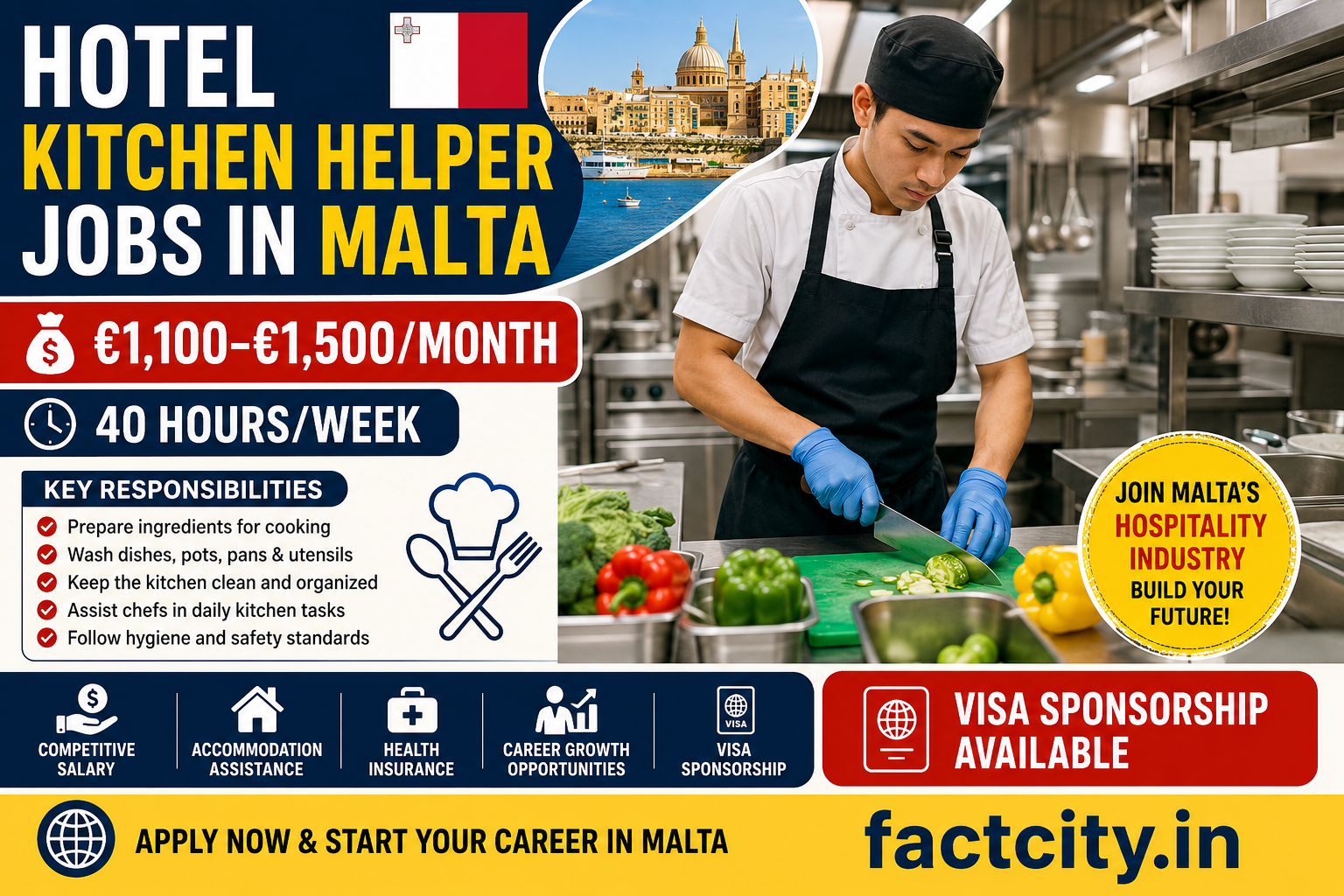 Hotel Kitchen Helper Jobs in Malta