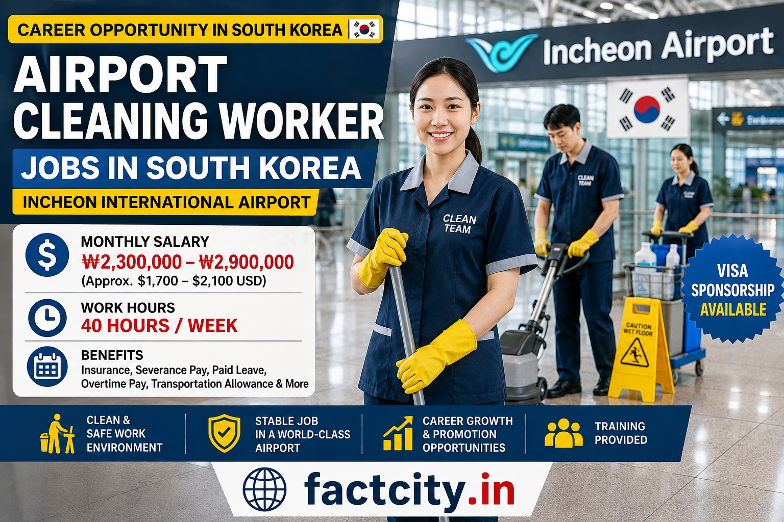Airport Cleaning Worker Jobs in South Korea
