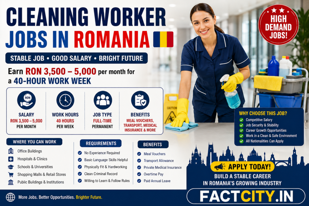 Cleaning Worker Jobs in Romania