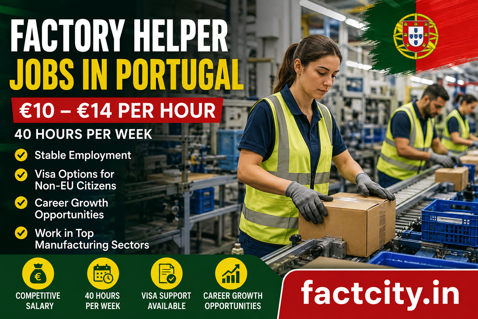 Factory Helper Jobs in Portugal