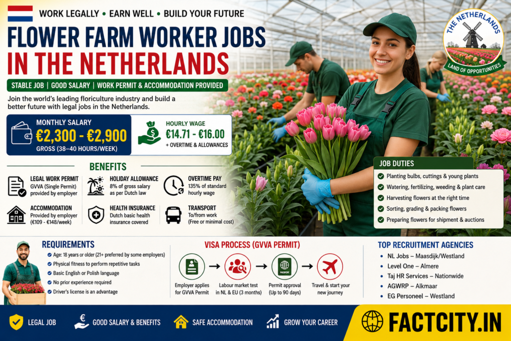 Flower Farm Worker Jobs in Netherlands