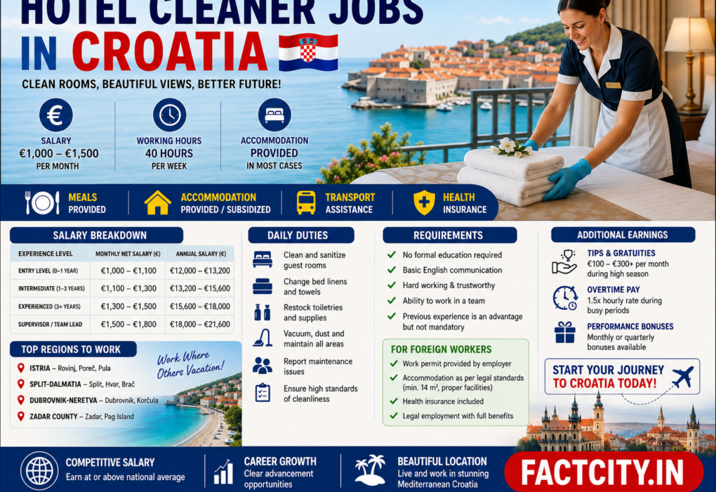Hotel Cleaner Jobs in Croatia