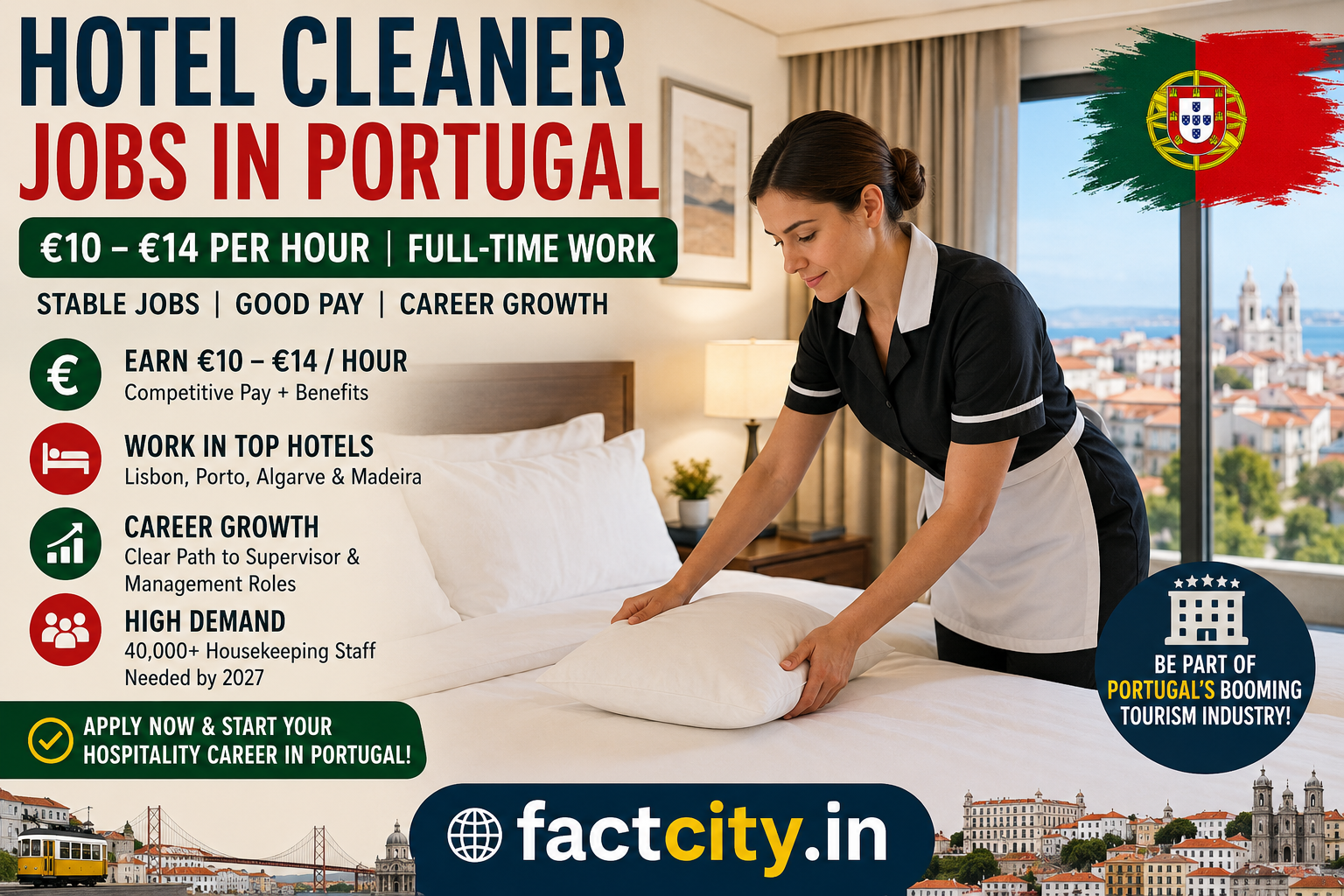Hotel Cleaner Jobs in Portugal