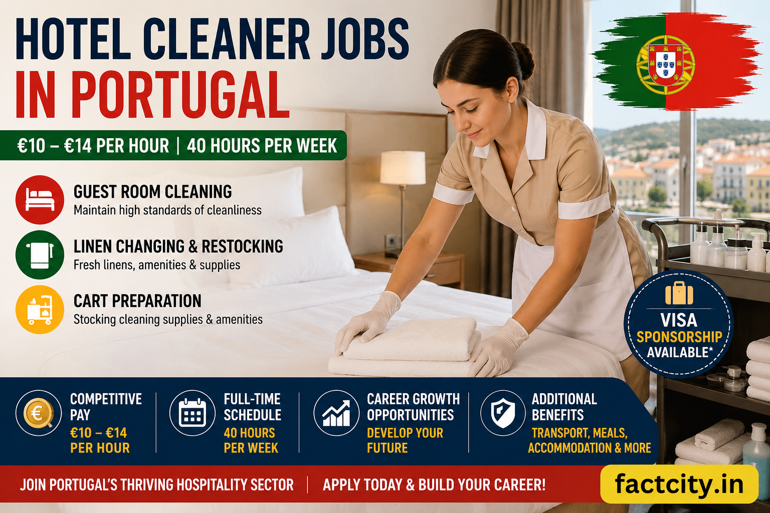 Hotel Cleaner Jobs in Portugal