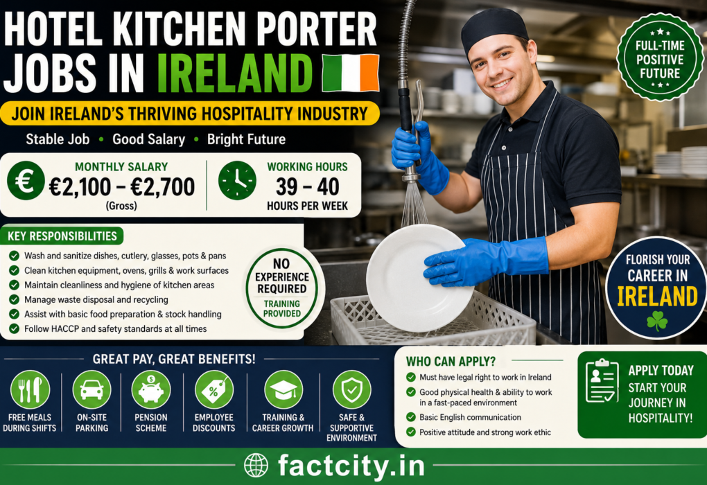 Hotel Kitchen Porter Jobs in Ireland