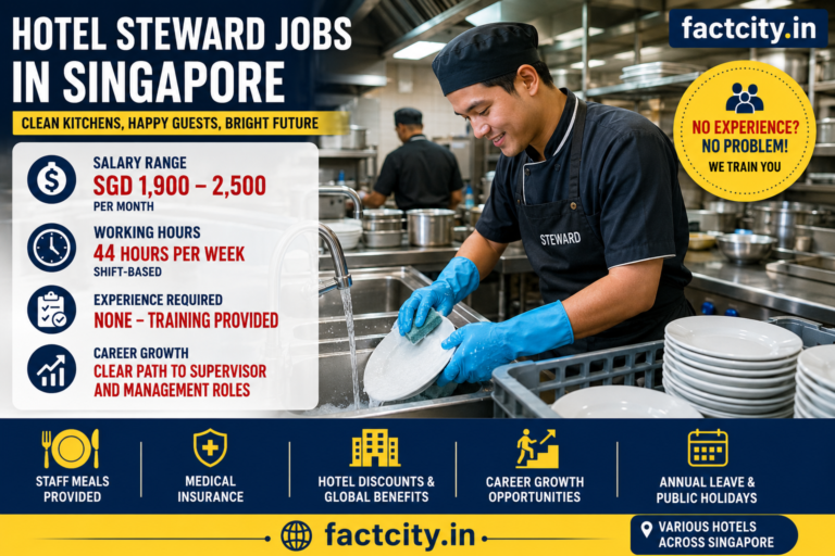 Hotel Steward Jobs in Singapore
