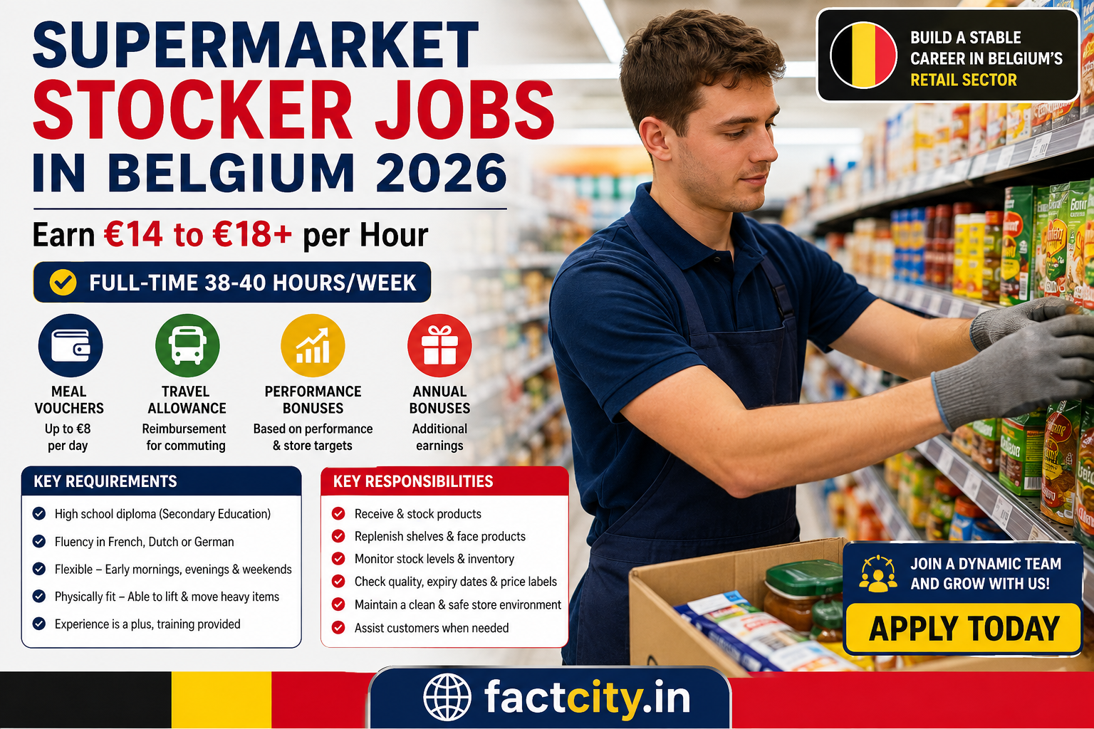 Supermarket Stocker Jobs in Belgium