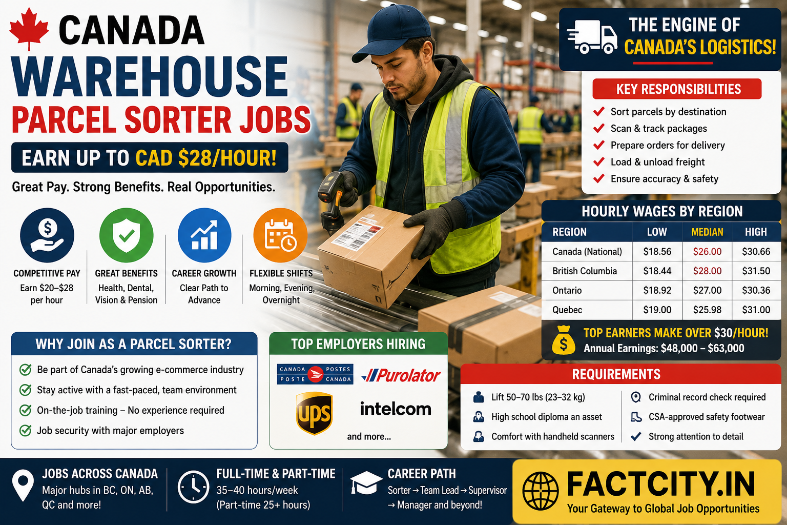 Warehouse Parcel Sorter Jobs in Canada