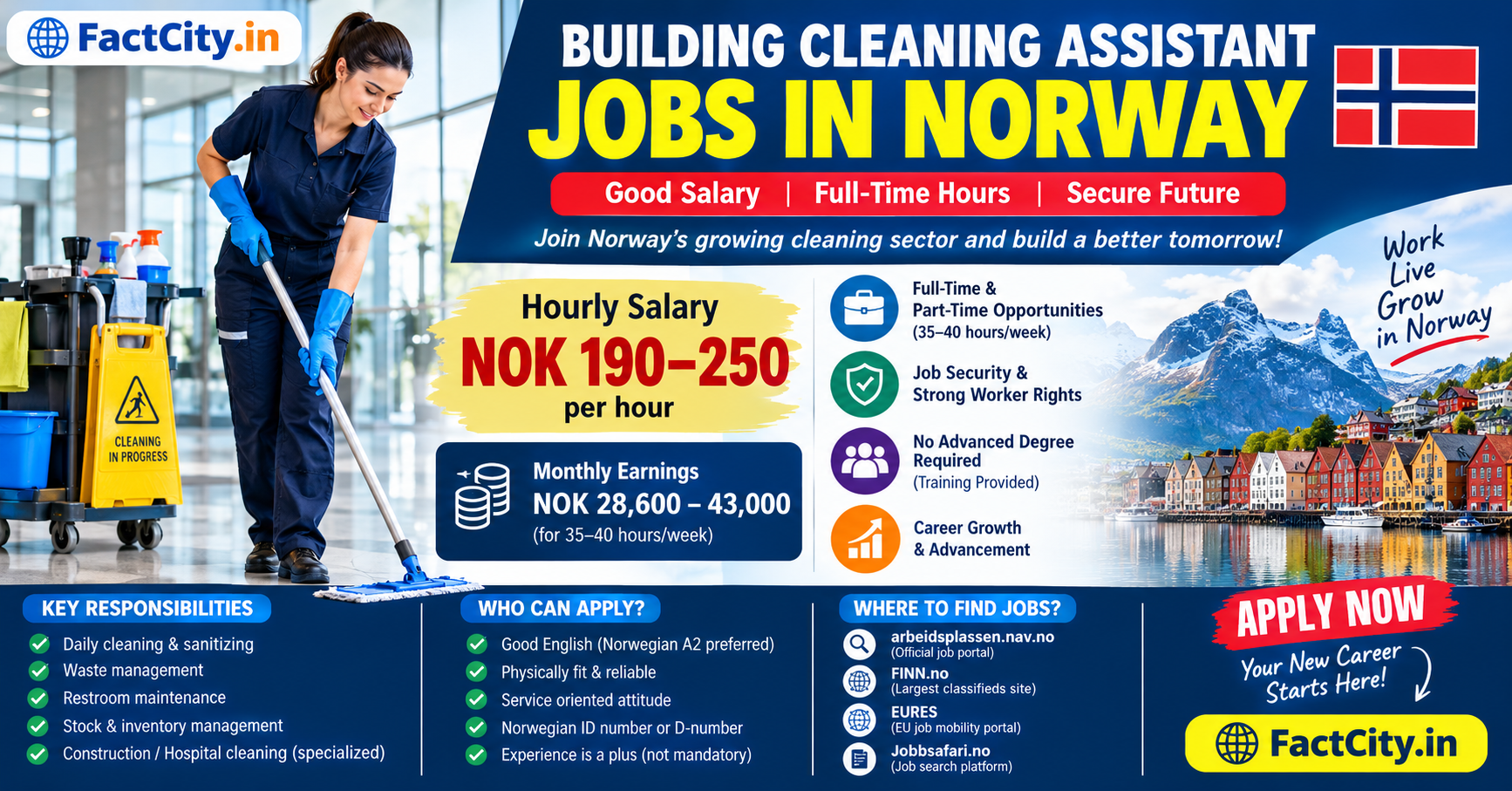 Building Cleaning Assistant Jobs in Norway