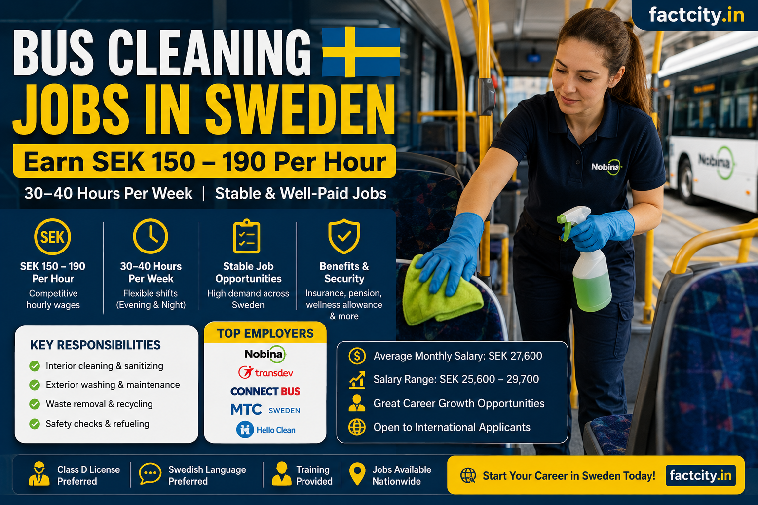Bus Cleaning Jobs in Sweden