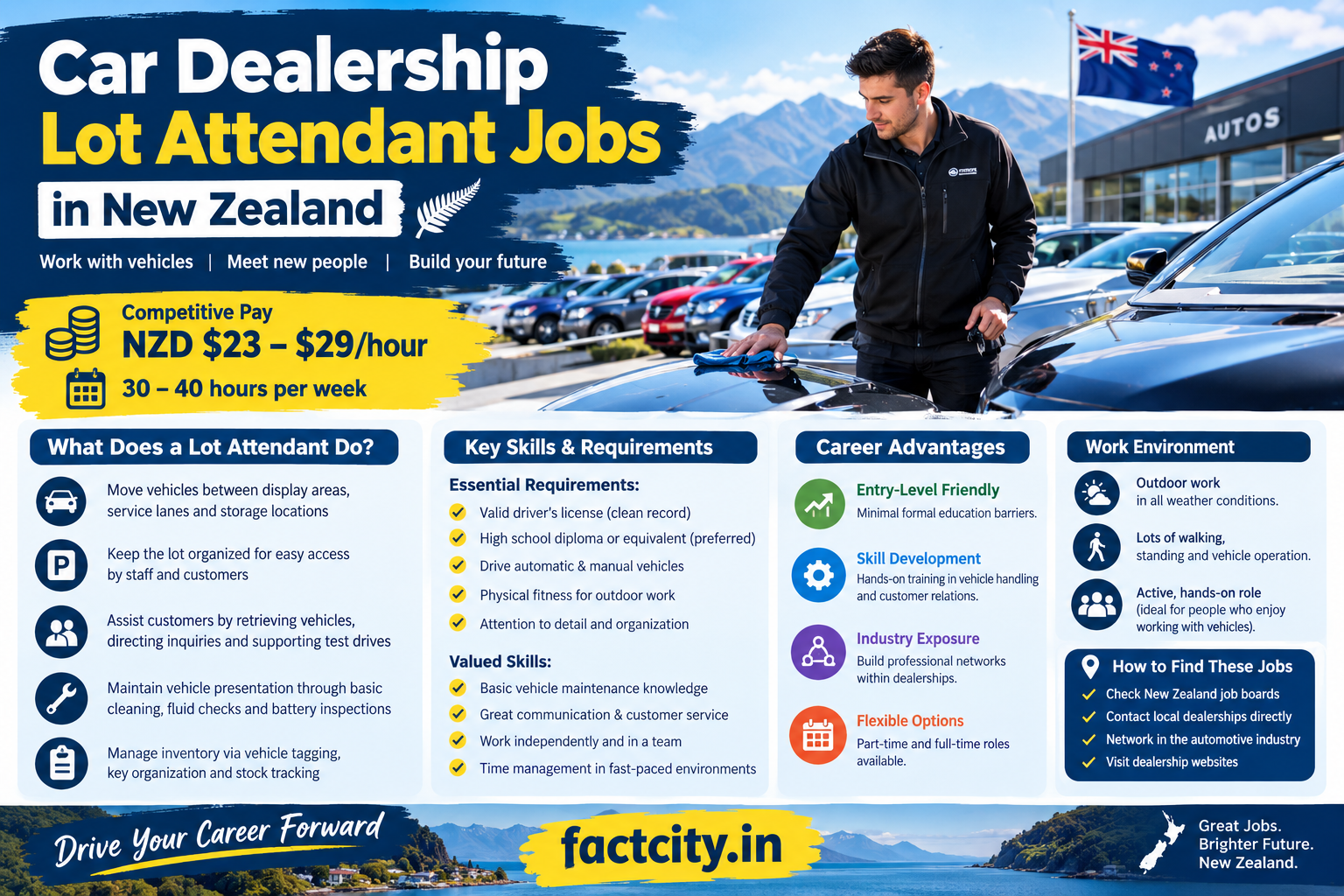 Car Dealership Lot Attendant Jobs in New Zealand