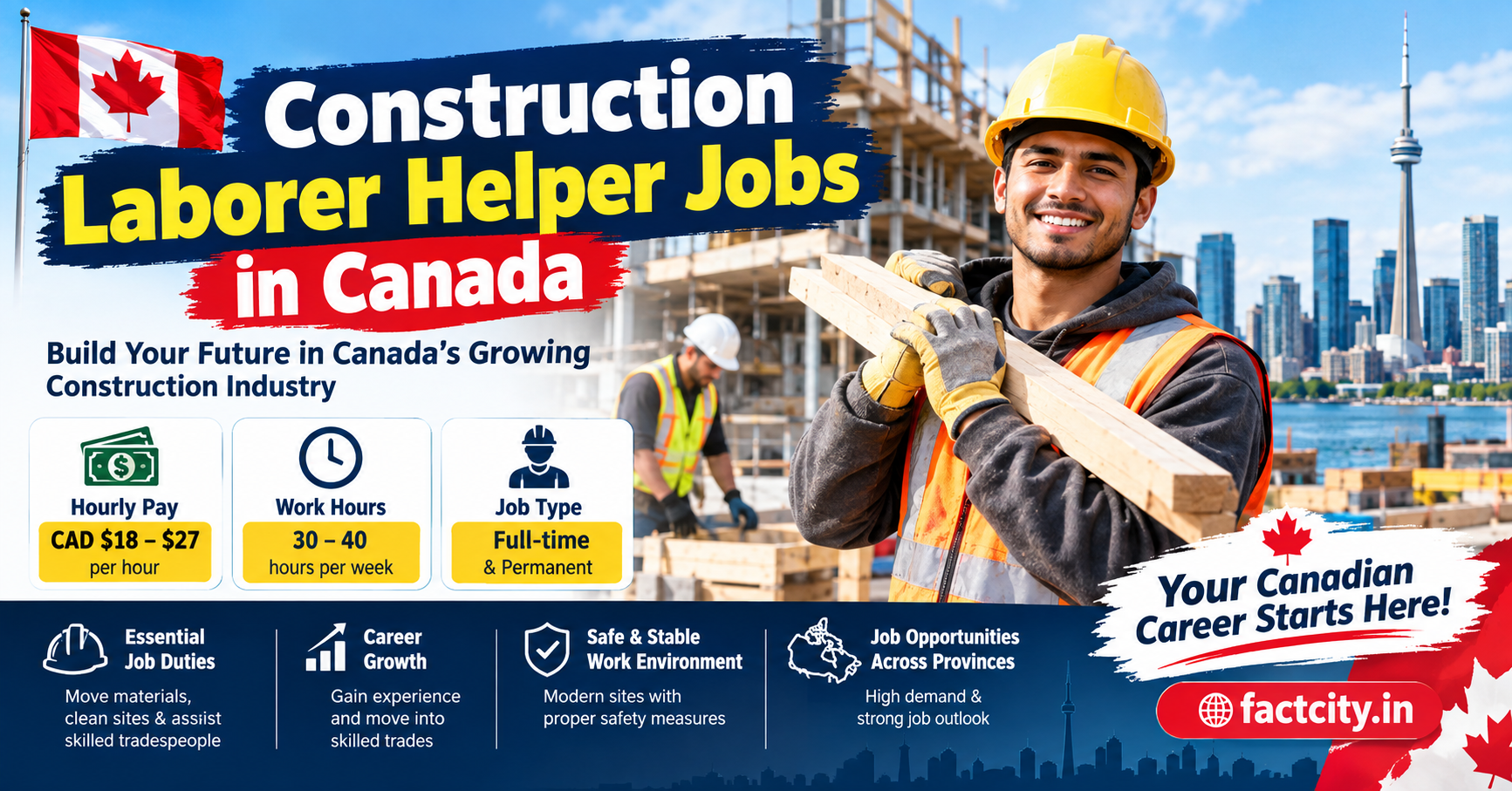 Construction Laborer Helper Jobs in Canada