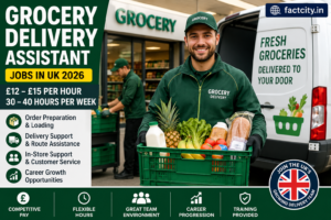 Grocery Delivery Assistant Jobs in the United Kingdom – £12–15/hour – 30–40 hours/week – Prepare orders, load vehicles & assist delivery staff.