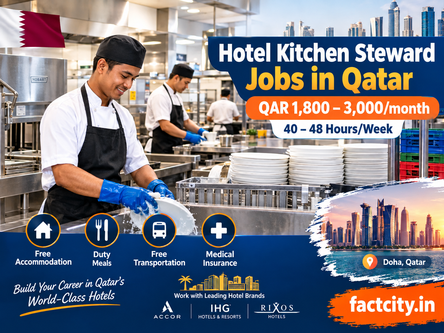 Hotel Kitchen Steward Jobs in Qatar