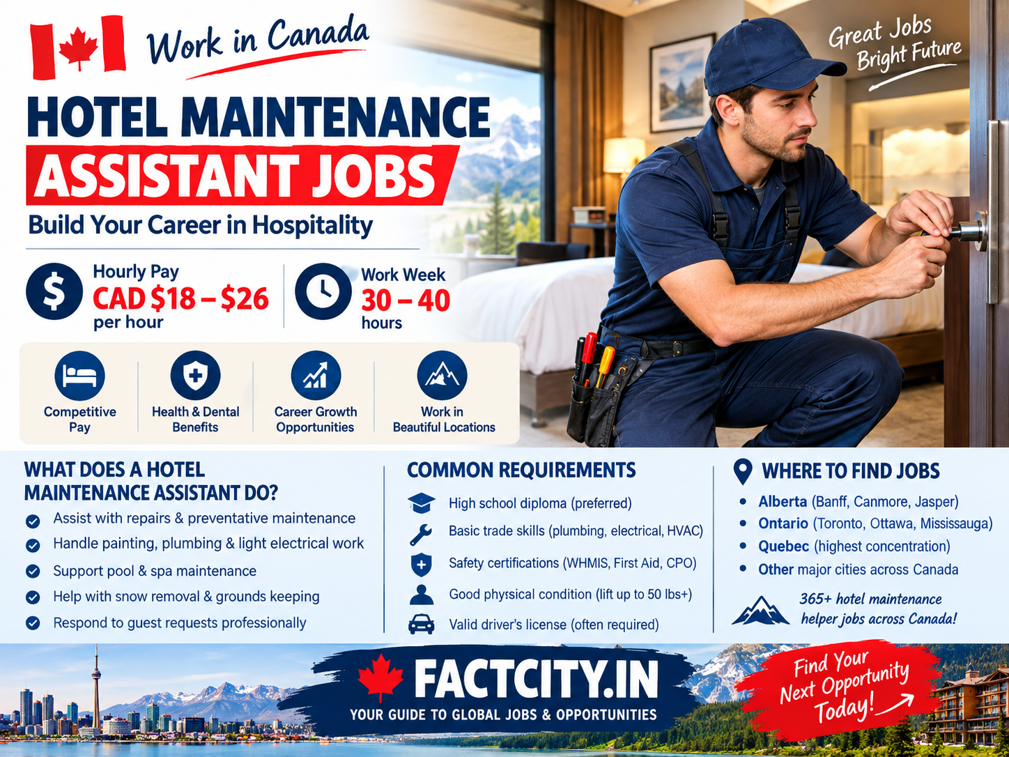 Hotel Maintenance Assistant Jobs in Canada