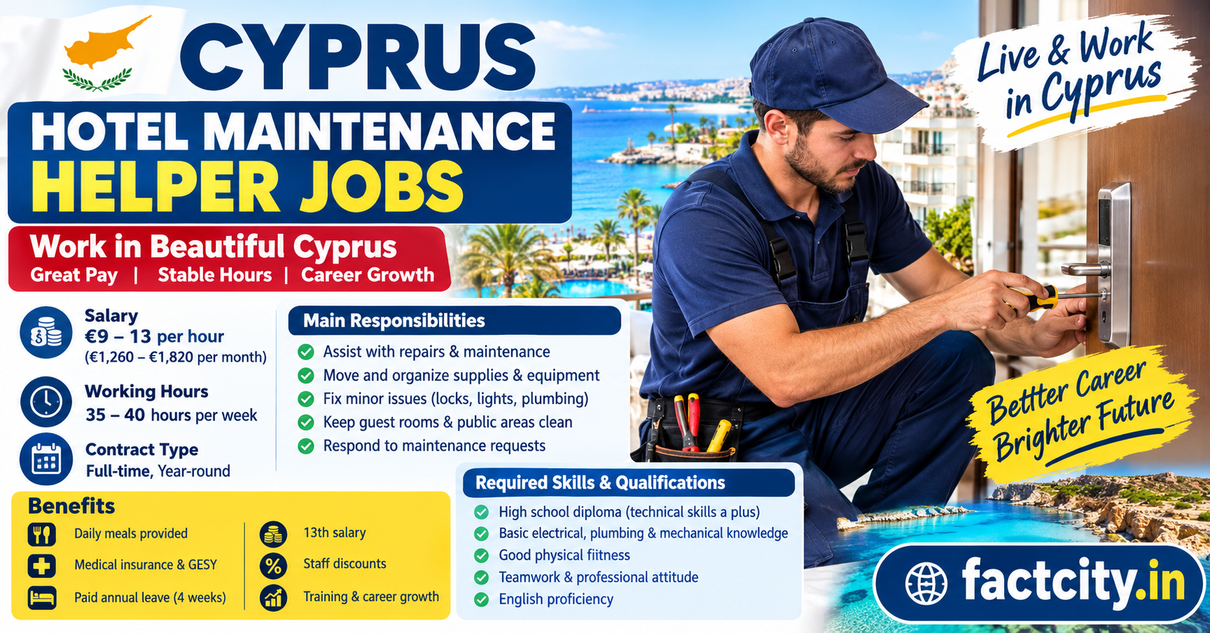 Hotel Maintenance Helper Jobs in Cyprus