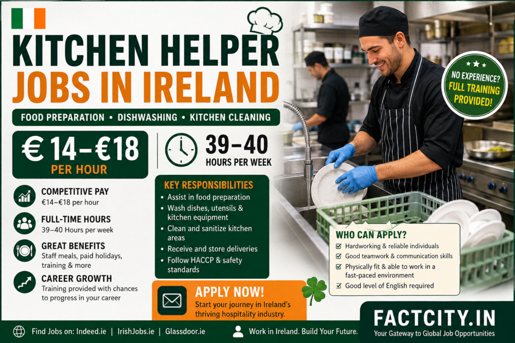 Kitchen Helper Jobs in Ireland