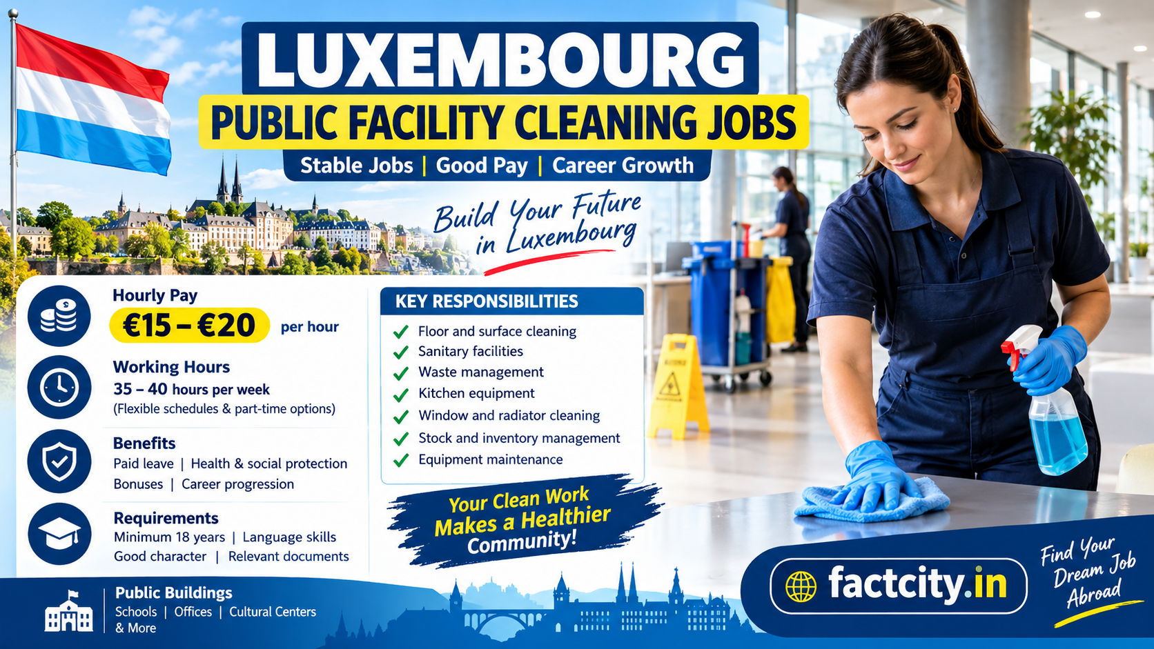 Public Facility Cleaning Jobs in Luxembourg