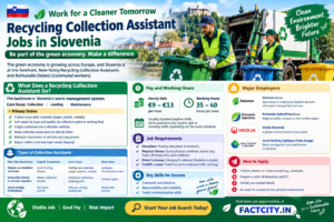 Recycling Collection Assistant Jobs in Slovenia – €9–13/hour – 35–40 hours/week – Collect recyclable materials, load vehicles & keep collection areas clean.
