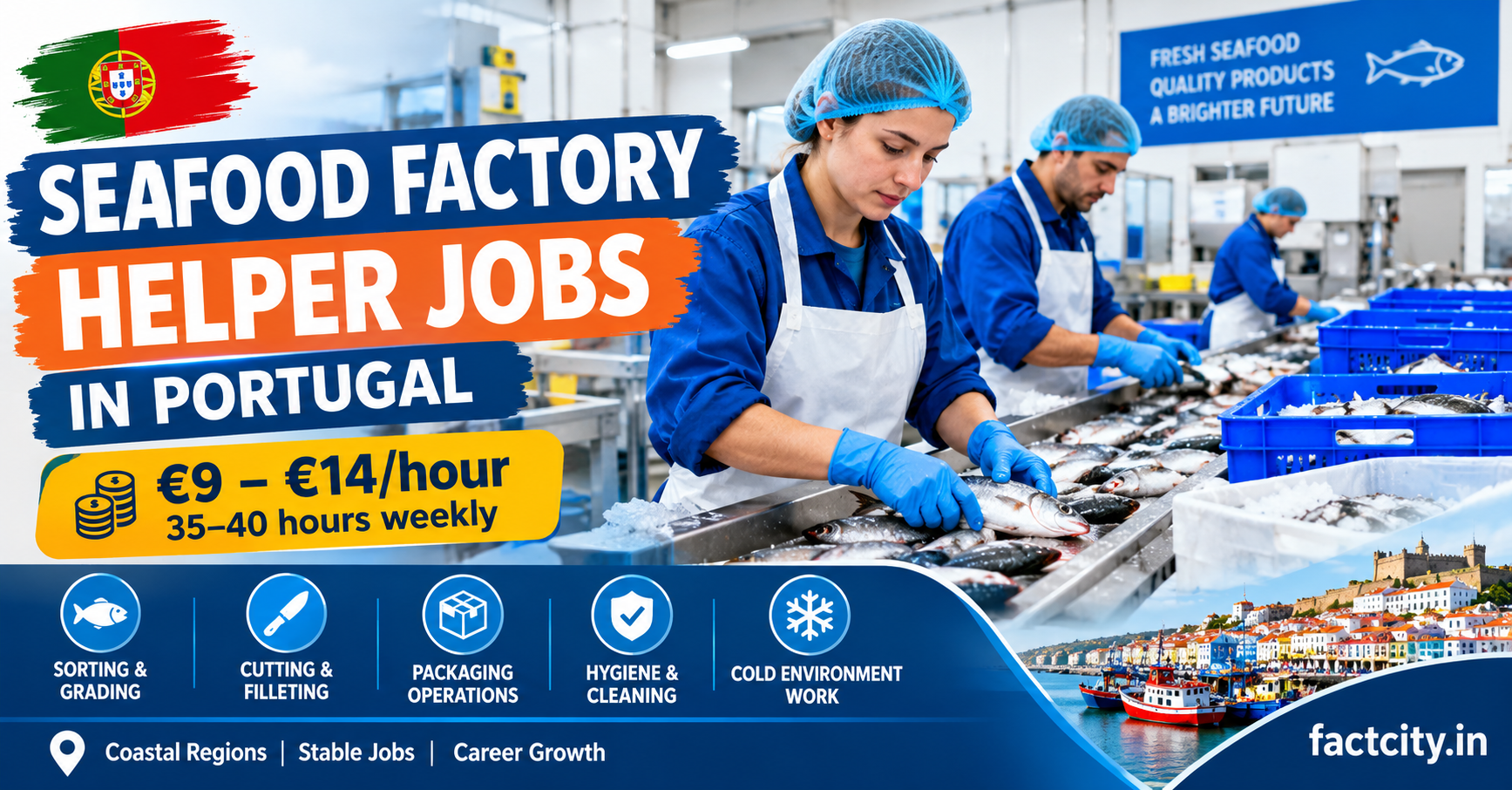 Seafood Factory Helper Jobs in Portugal