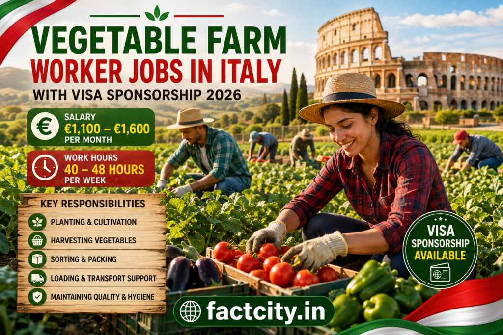 Vegetable Farm Worker Jobs in Italy